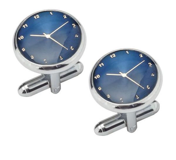 

10pairs/lot copper cufflinks silver round watch clock cuff links shirt cuff buttons stud men's jewelry accessory wholesale, Silver;golden