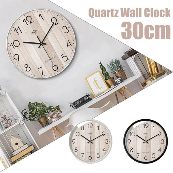 

2 цвета 30см круглые деревянные настенные часы висячие куранты кварцевые часы главная гостиная кухня часы украшение 12 дюймов