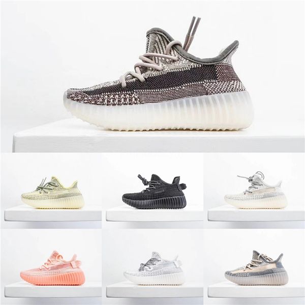 

kanye west v2 black static baby kids running shoes true form hyper wave runner clay beluga white reflective sports shoes boy & girl sneak#97