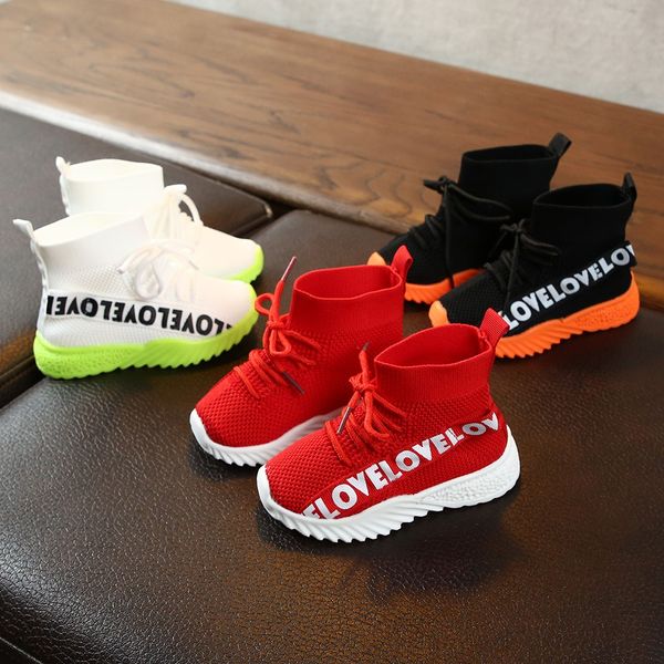 

romirus дети дети девочка обувь для детей chaussure enfant мальчики письмо стрейч бег дети кроссовки ayakkabi спортивная обувь сапоги, Black;grey