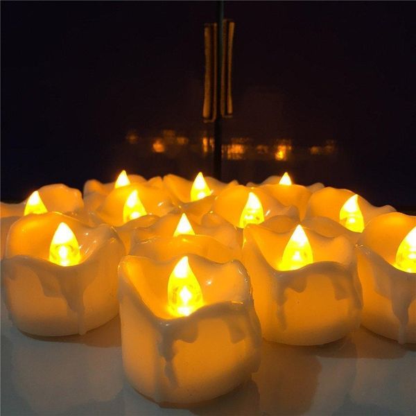 

24pcs led electric candle tealight flicker flashing flameless pillar romance tea light christmas halloween wedding decoration