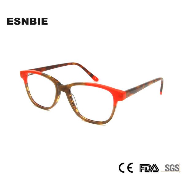 

acetate women eyeglass optical frame multi color stylish glasses eye frames woman vintage clear lens eyeglasses spring hinge, Black