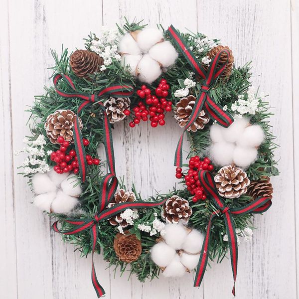

30cm christmas cotton flower decorations for home rattan festive party