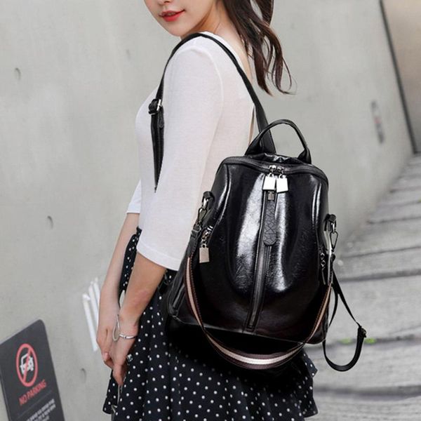 

female backpack travel backpack school bag pu leather women computer bag shoulder multifunctional