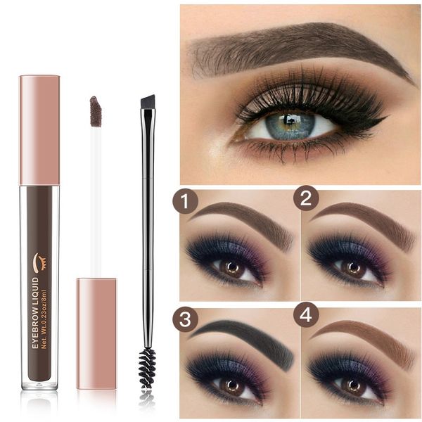 

brand new 8ml liquid eyebrow cream easy to wear long lasting tint makeup waterproof eyebrow gel with brush