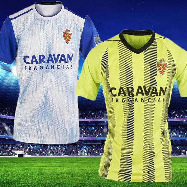 

2020 real zaragoza soccer jersey #23 shinji kagawa 19/20 home white 21 zapater soccer shirt vazquez pombo saragossa borja football uniform, Black;yellow