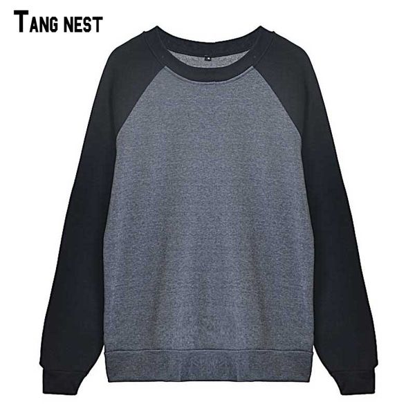 

tangnest men sweatshirts loose 2017 new arrival men's hip sweatshirt o-neck pullovers male street wear -4xl 543, Black