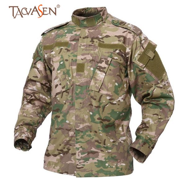 

tacvasen men waterproof hunting tactical jacket windbreaker outdoor camouflage army jacket men trekking hiking clothes, Blue;black