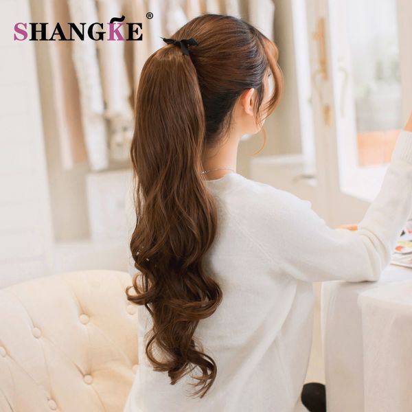 2019 Shang Ke Long Wavy Ponytail Hairpieces Heat Resistant Fake Hairstyles Long Wavy Flip Clip In Hair Extensions Hair Tail Ponytail From Pingwang6