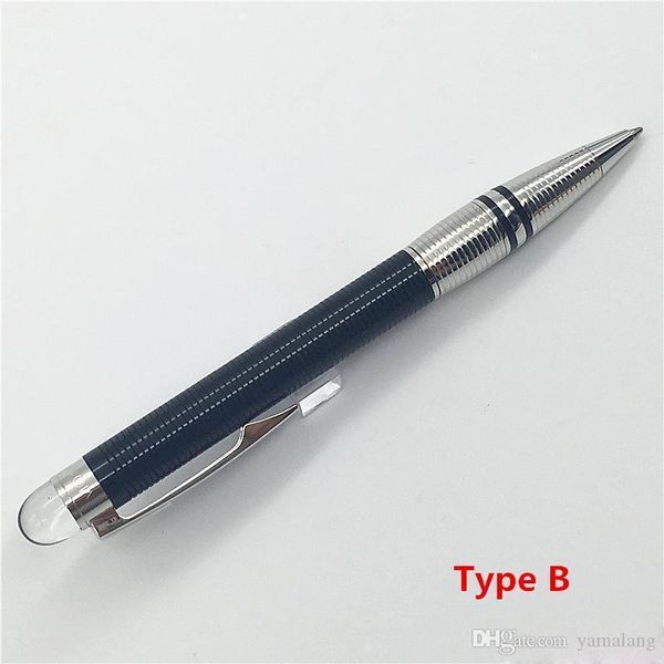 

classical mt ballpoint pen,stationery office black metal pens with silver clip crystal, Blue;orange