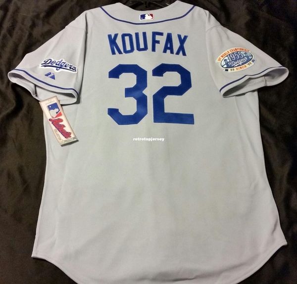

majestic los angeles #32 sandy koufax gray, jersey mens stitched wholesale big and tall size xs-6xl baseball jerseys, Black;blue