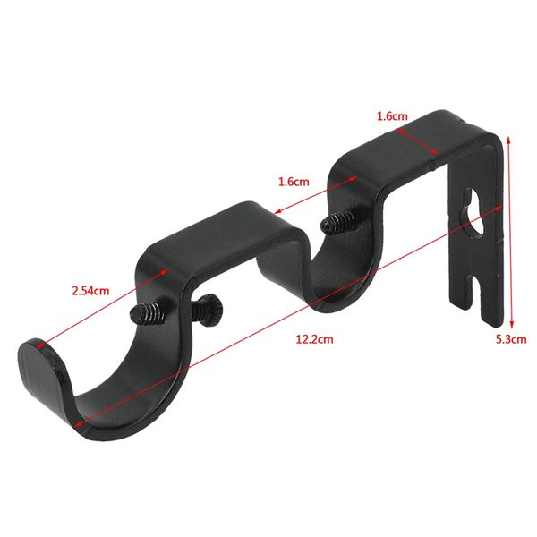 

3шт / set карниз кронштейны heavy duty double rod держатели прочный занавес стеновые кронштейны стержневой металла с винтом