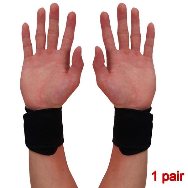 

1 pair comfortable adjustable tendonitis soft weightlifting sprain sport basketball support breathable wrist brace outdoor, Black;red