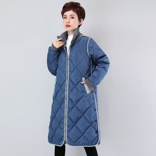 

parka women coat winter warm long jacket casual solid colour ladies coat outwear cotton abrigos mujer invierno 2019#j30, Black