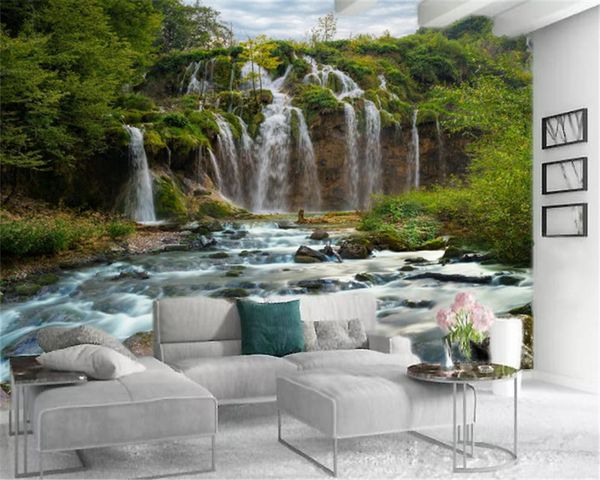 

3d mural обои кѬаивй пейзаж леной водопад гоина палн в онова ђкѬаени