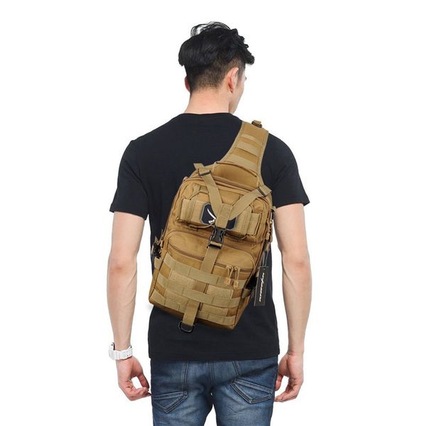 

tactical sling backpack bag molle assault pack rucksack daypack for outdoors camping hiking hunting with pirate patch