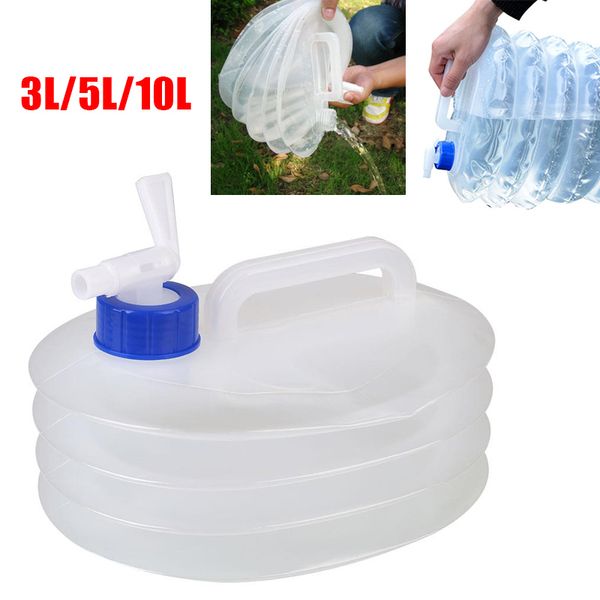 

outdoor camping fishing collapsible water bucket bottle container 3/5/10l