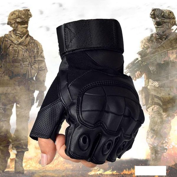 

tactical gloves soft shell leather fitness half finger gloves special forces non-slip guantes, Blue;gray