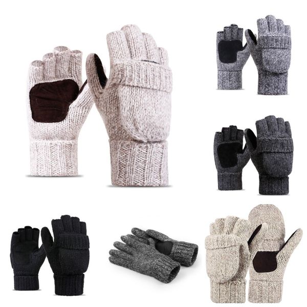 Men Magic Fingerless Glove Work Glove One Size Winter Warm Glove Black