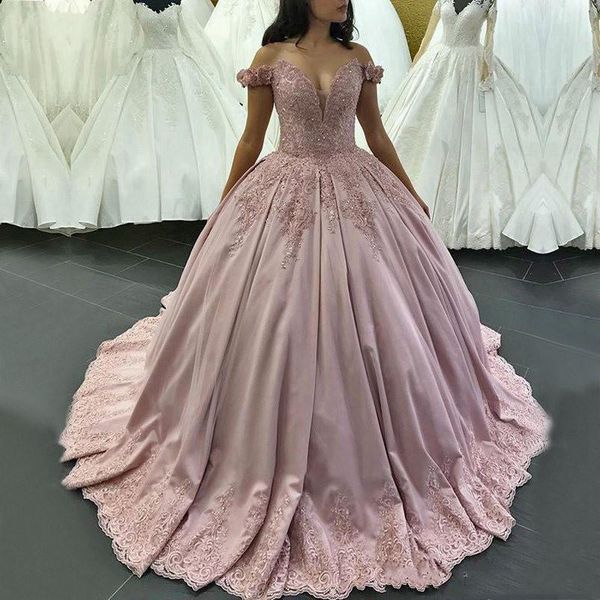 

off shoulder lace ball gown prom quinceanera dresses 2020 with beaded appliques sweep train lace up sweet 16 formal evening party gowns, Blue;red