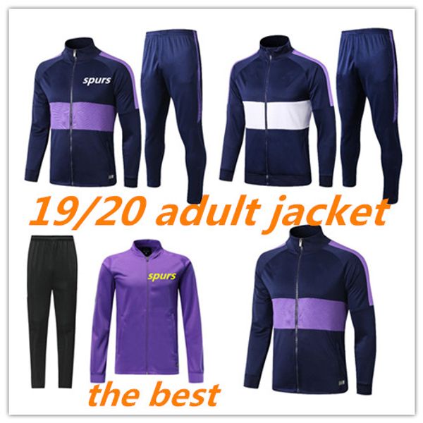 

2019 2020 club jacket training suit 19 20 full zipper tracksuit with long pants football football jackets tracksuit set, Black