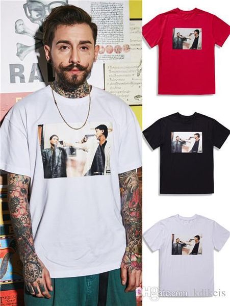 

suprene мода футболка 19fw bloody парный убийца фильм цзин чжоу runfa братья волос короткие рукава цвет черный белый красный, White;black