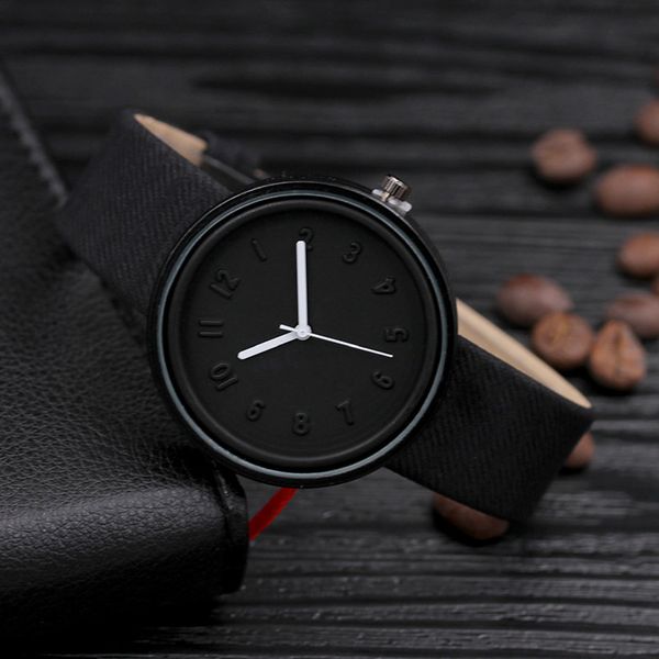 

susenstone simple fashion number watches quartz canvas belt wrist watch wristwatch clock gift clock #9, Slivery;brown