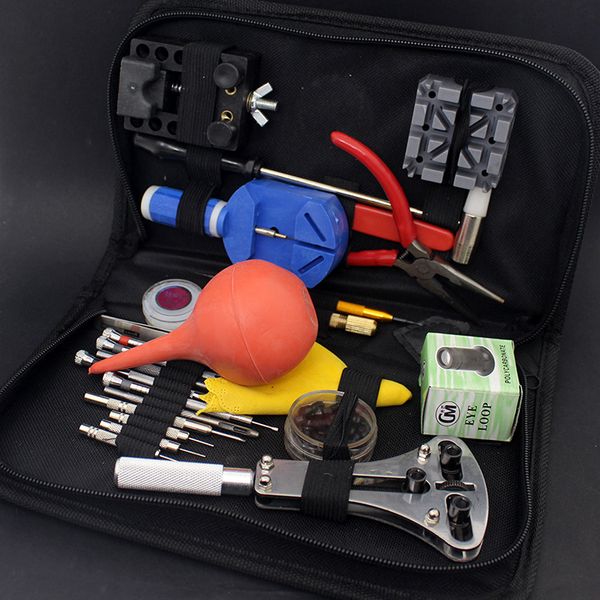 

27pcs/set wristwatch repair tool watch diy kit screwdrivers case opener hammer band link bar remover watchmaker dedicated device
