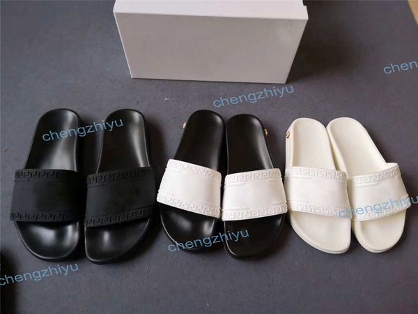 

2019 men women sandals designer shoes luxury slide summer fashion wide flat slippery sandals slipper flip flop size 35-46 with box, Black