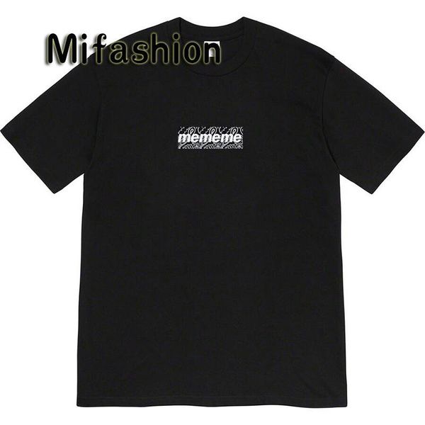 

ins hot 20ss весна лето американский унисекс бандана коробка логотип тройник скейтборд мужская дизайнерская футболка женщины улица роскошь п, White;black