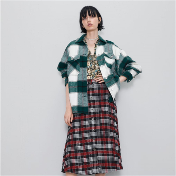 

2020 spring new women's skirt fashion plaid pleated skirt boho women's pleated midi party gift wholesale, Black