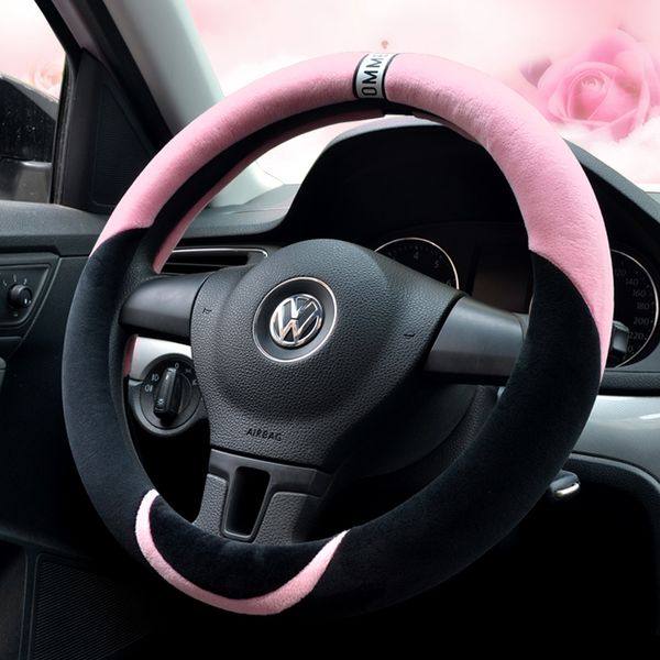 

car d-type steering wheel cover, short plush, universal steering wheel cover, non-slip, warm, suitable for winter