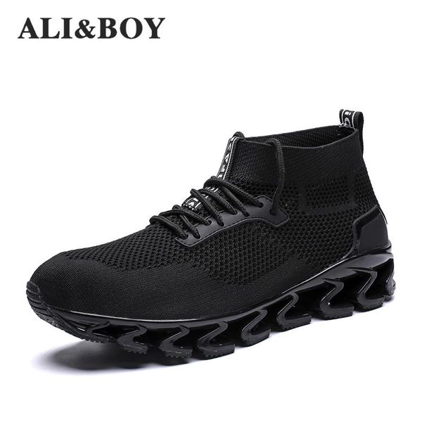 

blade running shoes for men breathable mesh socks sneakers antiskid damping outsole athletic sport shoes training run zapatills