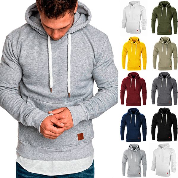 

9 color s-5xl men zipper hoodie autumn male long sleeve solid hooded drawstring streetwear hoodie sweatshirt with pocket striped pullover, Black