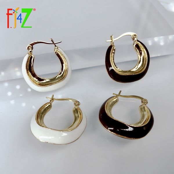 

hoop & huggie f.j4z women's earrings classic irregular female for party brincos bijoux dropship, Golden;silver