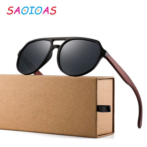 

saoioas women's glasses natural bubinga wooden sunglasses men polarized fashion sun glasses original wood, White;black