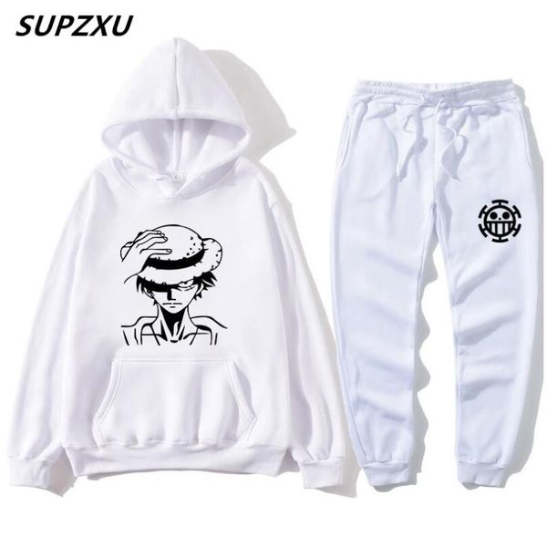 

supzxu one piece pattern printed hoodie brand tracksuit set 2020 new menwomen hip hop harajuku street clothing naruto sportswear, Gray