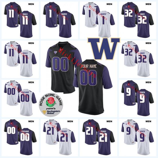 

Custom NCAA Washington Huskies Football Jersey Ben Burr-Kirven Nick Harris Greg Gaines Drew Sample Tevis Bartlett Washington Huskies Jersey