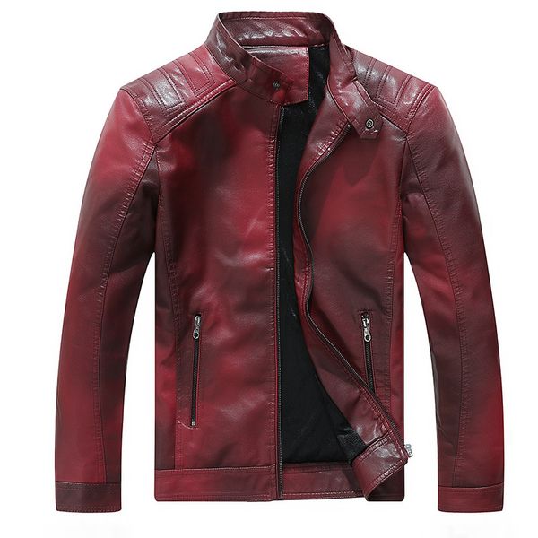 

men casual outwear male motorcycle biker jackets men's leather jackets coats 2019 new spring autumn pu leather jacket, Black