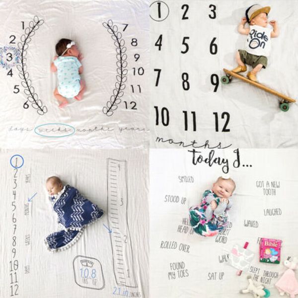 

newborn baby monthly growth milestone blanket letter prop pgraphy background mat monthly growth p