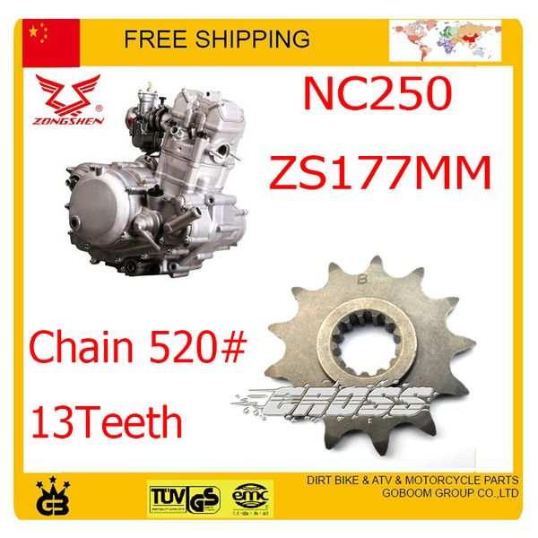 

передняя цепь звездочка 520 цепь 13t 14t zongshen nc250 250cc 4 клапан xmotos kayo bse грязь яма велосипед аксессуары бесплатная доставка