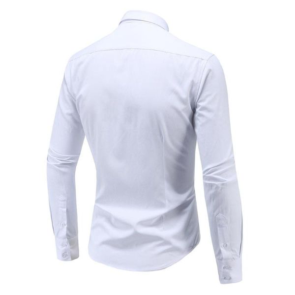 

5xl мужские рубашки с принтом осень smart casual masculino модные мужские рубашки без глажки тонкий с длинным рукавом формальная одежда homb, White;black