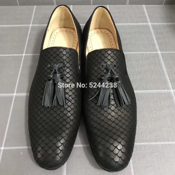 

low cut heel handmade black snake leather pendant rivets prom loafers thick red bottoms men casual loafers dress shoes footwear