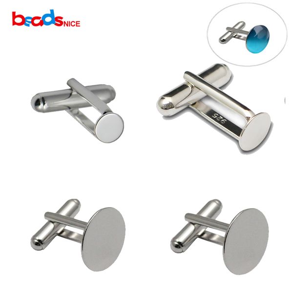 

beadsnice wholesale 925 silver french cufflinks backs of cufflink accessories with a glue pad cufflinks setting for mens id29707, Silver;golden