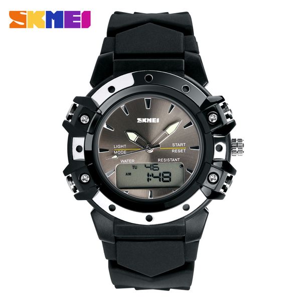 

skmei dual time casual digital women/men dress sports jelly watches christmas gift 3at waterproof silicon wristwatches, Slivery;brown