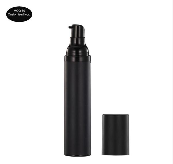 

15ml 30ml 50ml airless bottle all black spray vacuum pump lotion bottle used for cosmetic bottles korea design