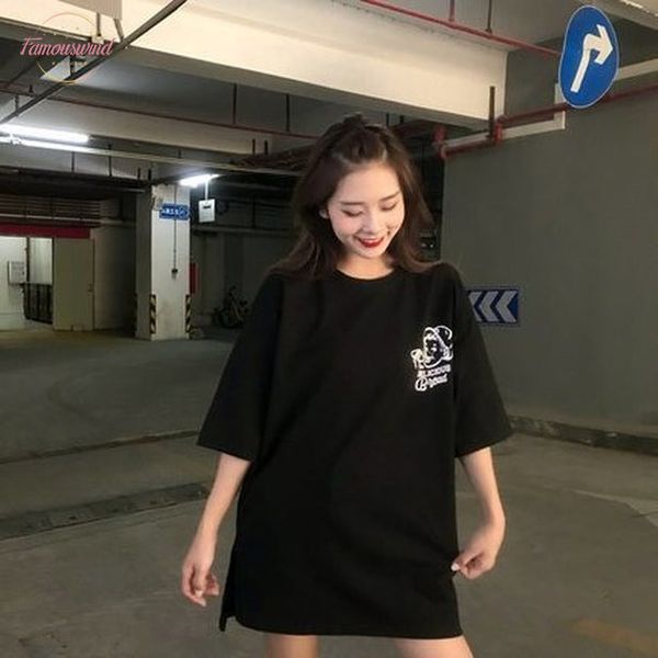 

2020 лето cute письмо печати тенниска корейский стиль с коротким рукавом ти топы harajuku kawaii сыпучие желтый tshirt женщин футболки, White