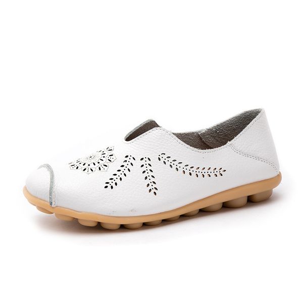 

spring and summer hollowed flat soles large size anti-slip hole female shoes flat heel pregnant mother shoes white, Black