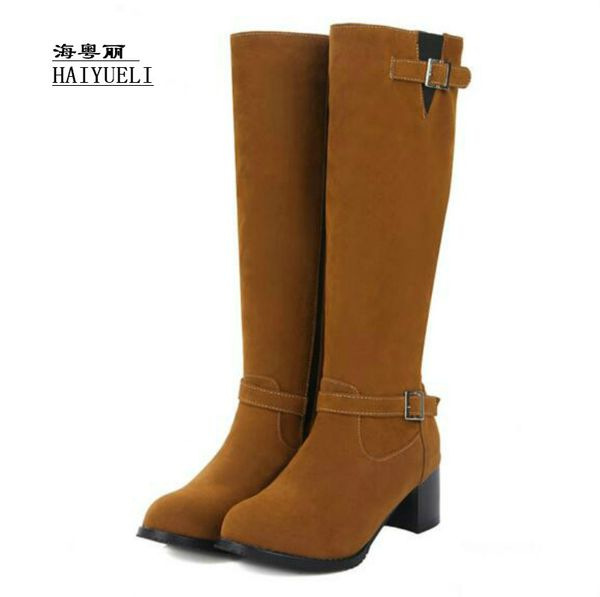 

fashion autumn winter boots thick heel knee boots women's shoes, Black