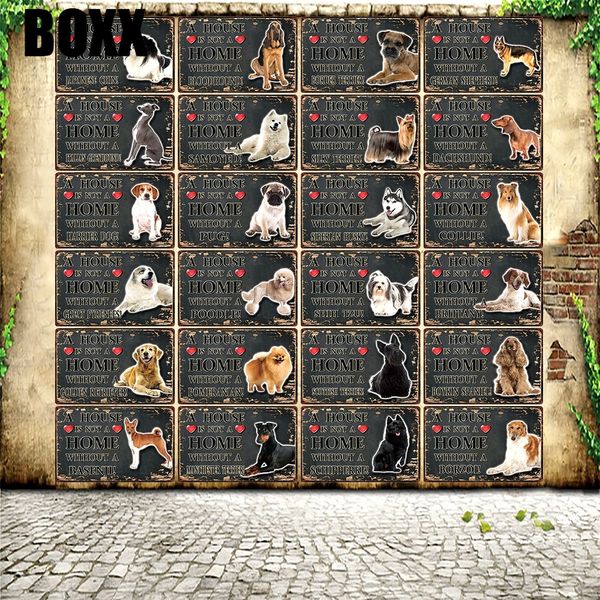 

pet dog basenji dachshund pomeranian metal sign tin poster home decor bar wall art painting 20*30 cm sizer